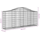 Arched Gabion Baskets 12 pcs 200x30x80/100 cm Galvanised Iron