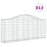 Arched Gabion Baskets 13 pcs 200x30x80/100 cm Galvanised Iron