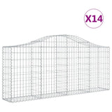 Arched Gabion Baskets 14 pcs 200x30x80/100 cm Galvanised Iron