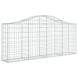 Arched Gabion Baskets 14 pcs 200x30x80/100 cm Galvanised Iron