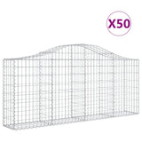 Arched Gabion Baskets 50 pcs 200x30x80/100 cm Galvanised Iron