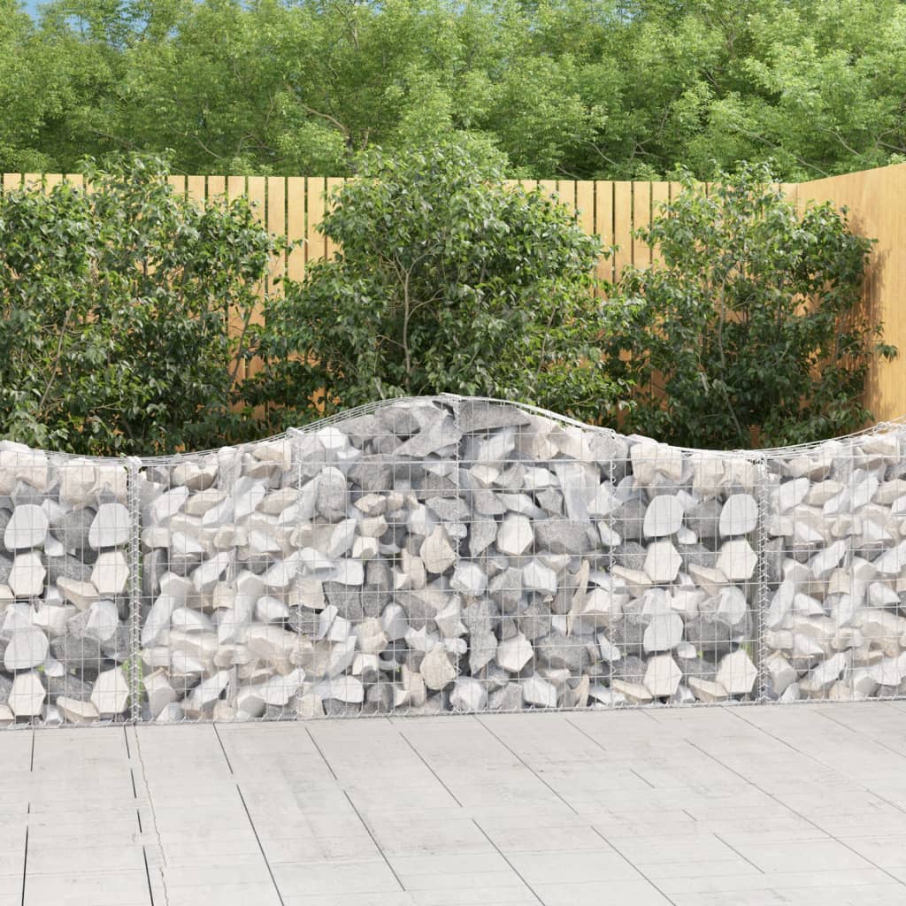 Arched Gabion Baskets 50 pcs 200x30x80/100 cm Galvanised Iron
