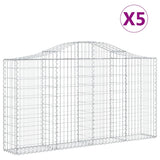 Arched Gabion Baskets 5 pcs 200x30x100/120 cm Galvanised Iron