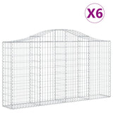 Arched Gabion Baskets 6 pcs 200x30x100/120 cm Galvanised Iron