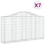 Arched Gabion Baskets 7 pcs 200x30x100/120 cm Galvanised Iron