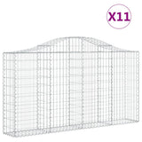 Arched Gabion Baskets 11 pcs 200x30x100/120 cm Galvanised Iron
