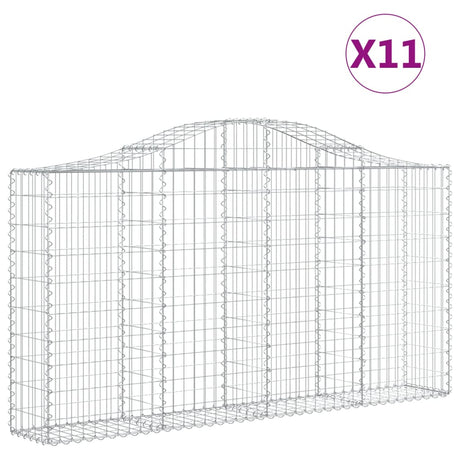 Arched Gabion Baskets 11 pcs 200x30x100/120 cm Galvanised Iron
