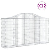 Arched Gabion Baskets 12 pcs 200x30x100/120 cm Galvanised Iron