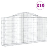 Arched Gabion Baskets 18 pcs 200x30x100/120 cm Galvanised Iron