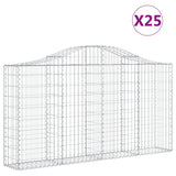 Arched Gabion Baskets 25 pcs 200x30x100/120 cm Galvanised Iron