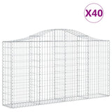 Arched Gabion Baskets 40 pcs 200x30x100/120 cm Galvanised Iron