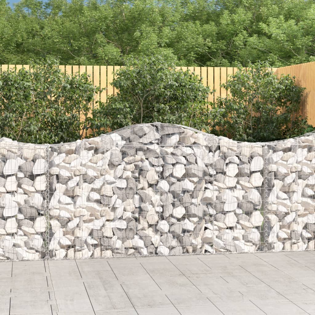 Arched Gabion Baskets 40 pcs 200x30x100/120 cm Galvanised Iron