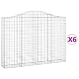 Arched Gabion Baskets 6 pcs 200x30x140/160 cm Galvanised Iron