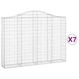 Arched Gabion Baskets 7 pcs 200x30x140/160 cm Galvanised Iron