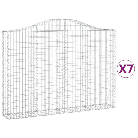 Arched Gabion Baskets 7 pcs 200x30x140/160 cm Galvanised Iron