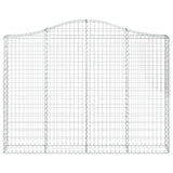 Arched Gabion Baskets 9 pcs 200x30x140/160 cm Galvanised Iron