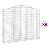 Arched Gabion Baskets 6 pcs 200x30x160/180 cm Galvanised Iron