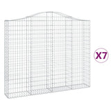 Arched Gabion Baskets 7 pcs 200x30x160/180 cm Galvanised Iron