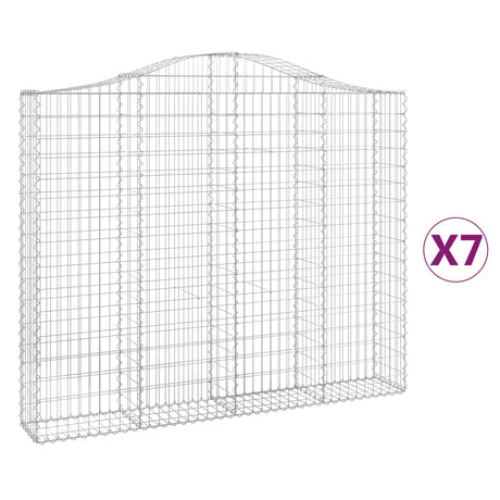 Arched Gabion Baskets 7 pcs 200x30x160/180 cm Galvanised Iron