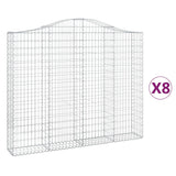 Arched Gabion Baskets 8 pcs 200x30x160/180 cm Galvanised Iron