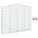 Arched Gabion Baskets 13 pcs 200x30x160/180 cm Galvanised Iron