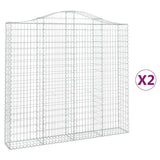 Arched Gabion Baskets 2 pcs 200x30x180/200 cm Galvanised Iron