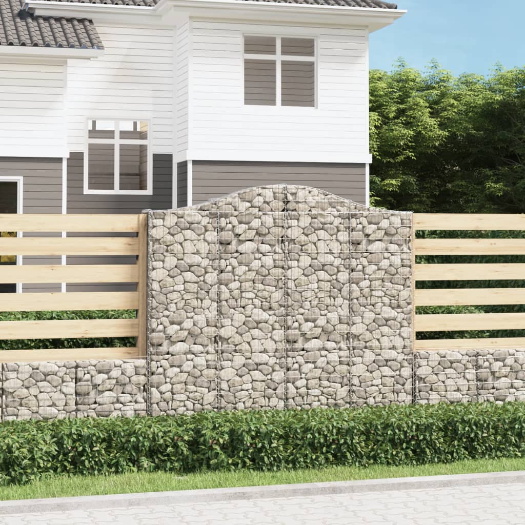Arched Gabion Baskets 4 pcs 200x30x180/200 cm Galvanised Iron