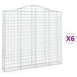 Arched Gabion Baskets 6 pcs 200x30x180/200 cm Galvanised Iron