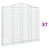 Arched Gabion Baskets 7 pcs 200x30x180/200 cm Galvanised Iron