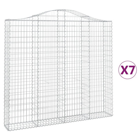 Arched Gabion Baskets 7 pcs 200x30x180/200 cm Galvanised Iron