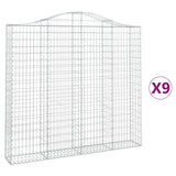 Arched Gabion Baskets 9 pcs 200x30x180/200 cm Galvanised Iron