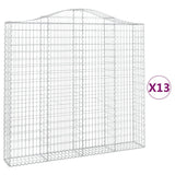 Arched Gabion Baskets 13 pcs 200x30x180/200 cm Galvanised Iron
