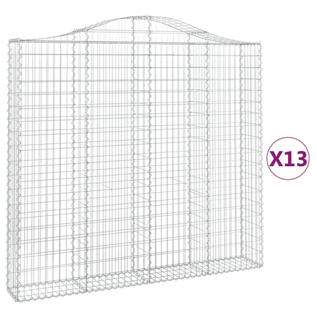 Arched Gabion Baskets 13 pcs 200x30x180/200 cm Galvanised Iron