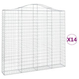 Arched Gabion Baskets 14 pcs 200x30x180/200 cm Galvanised Iron