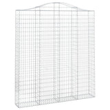 Arched Gabion Baskets 2 pcs 200x30x220/240 cm Galvanised Iron