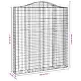 Arched Gabion Baskets 3 pcs 200x30x220/240 cm Galvanised Iron