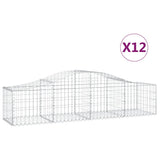 Arched Gabion Baskets 12 pcs 200x50x40/60 cm Galvanised Iron