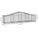 Arched Gabion Baskets 12 pcs 200x50x40/60 cm Galvanised Iron