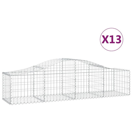 Arched Gabion Baskets 13 pcs 200x50x40/60 cm Galvanised Iron