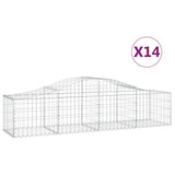 Arched Gabion Baskets 14 pcs 200x50x40/60 cm Galvanised Iron