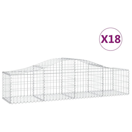 Arched Gabion Baskets 18 pcs 200x50x40/60 cm Galvanised Iron