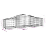 Arched Gabion Baskets 18 pcs 200x50x40/60 cm Galvanised Iron
