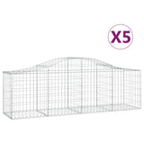 Arched Gabion Baskets 5 pcs 200x50x60/80 cm Galvanised Iron
