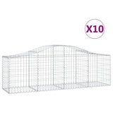 Arched Gabion Baskets 10 pcs 200x50x60/80 cm Galvanised Iron