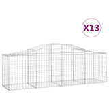 Arched Gabion Baskets 13 pcs 200x50x60/80 cm Galvanised Iron