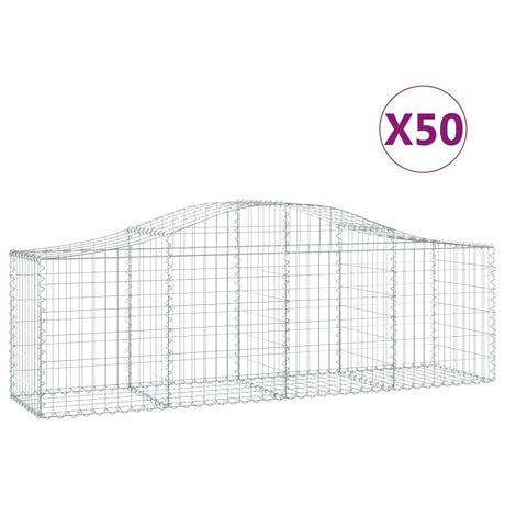 Arched Gabion Baskets 50 pcs 200x50x60/80 cm Galvanised Iron