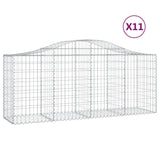 Arched Gabion Baskets 11 pcs 200x50x80/100 cm Galvanised Iron