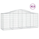 Arched Gabion Baskets 13 pcs 200x50x80/100 cm Galvanised Iron