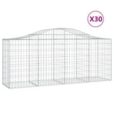 Arched Gabion Baskets 30 pcs 200x50x80/100 cm Galvanised Iron