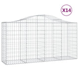 Arched Gabion Baskets 14 pcs 200x50x100/120 cm Galvanised Iron